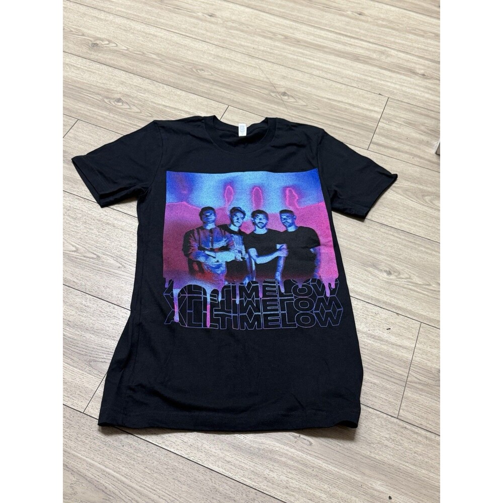 All Time Low Band T-Shirt Black Graphic Double Sided Tee Size S